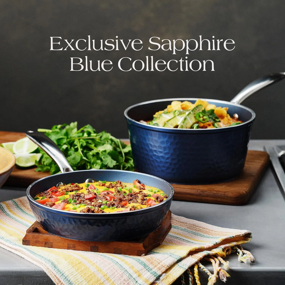 10 Piece Non-Stick Ceramic Cookware Set with Glass Lids I7121