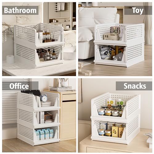 Stackable Plastic Storage Basket Bin H5224