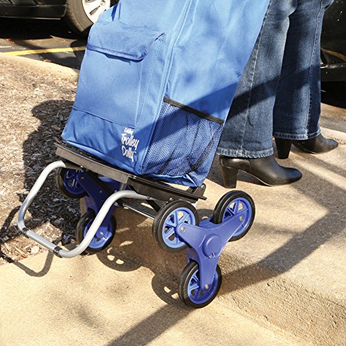 Blue Folding Grocery Cart with 3 Wheels Z869