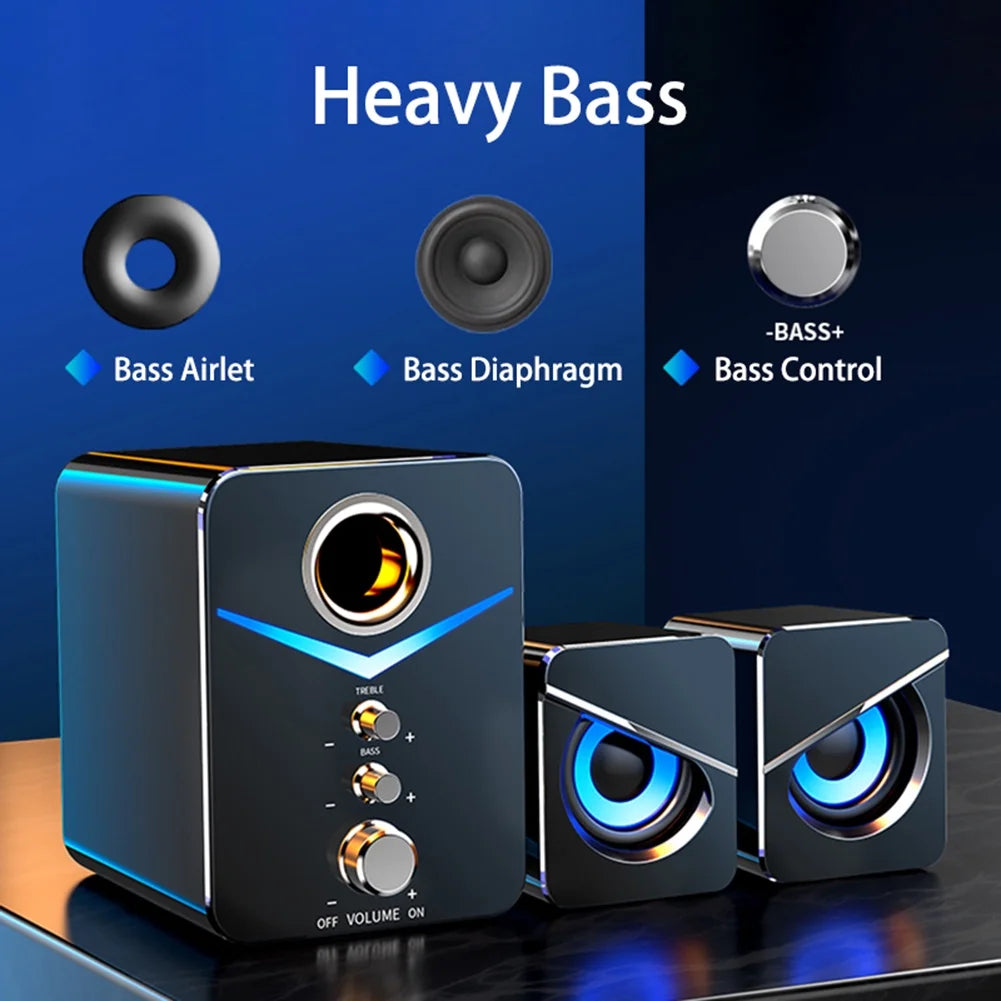 Black USB-Powered 2.1 Mini Multimedia Speakers System, Set of 3 E5911