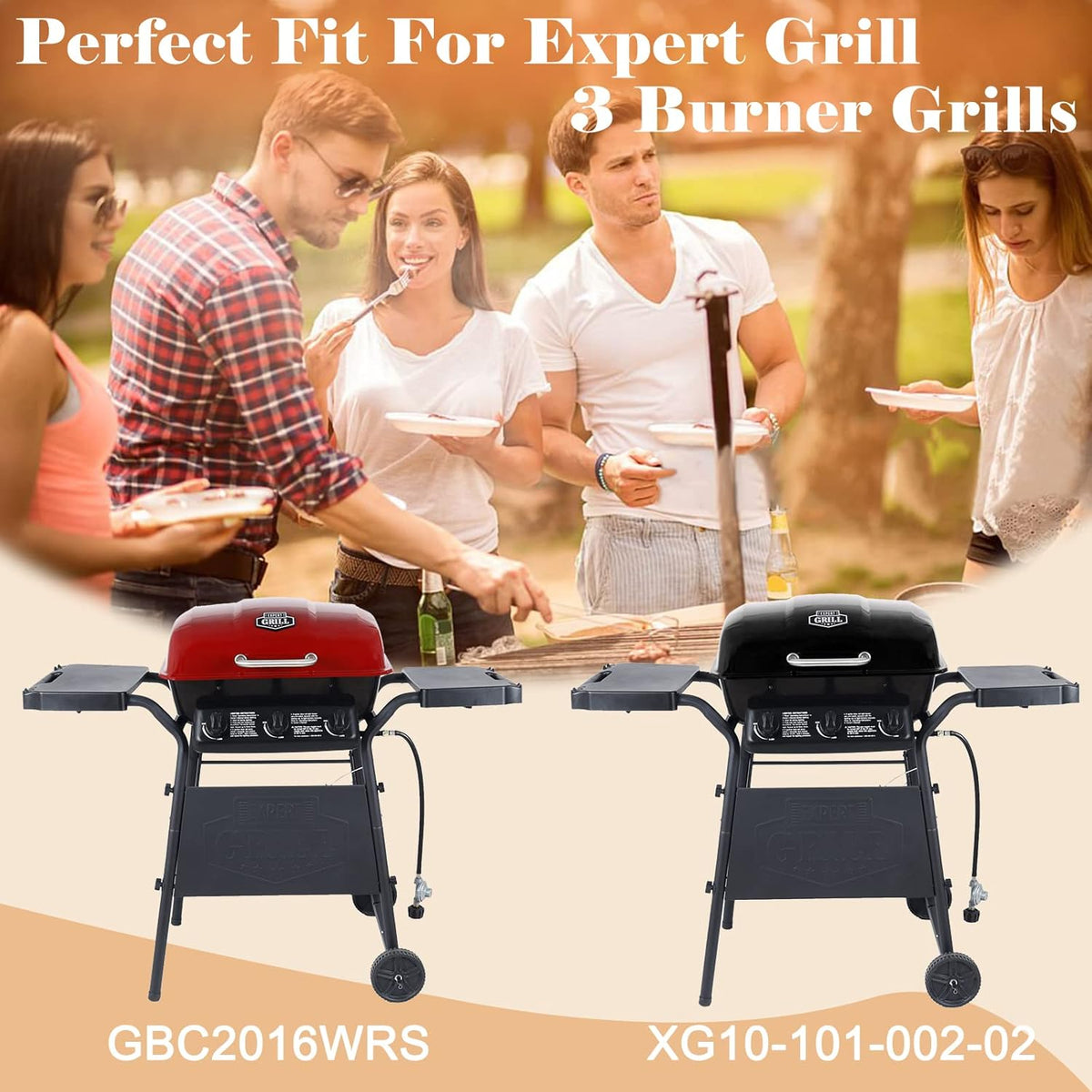 3 Burner Gas Grill Porcelain Steel Heat Plates 3-PACK K501