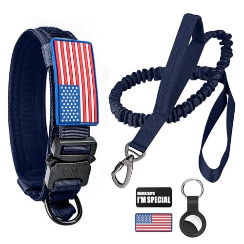 Camo Military Dog Collar and Bungee Leash Set with Metal Buckle Y64345