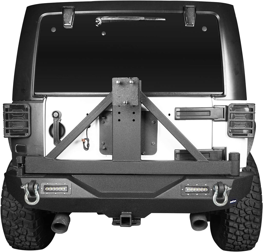 Steel Rear Bumper with Spare Tire Carrier & Hitch Receiver F4186