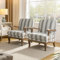 Polyester Armchair with Solid Wood Legs Set of 2 M86257