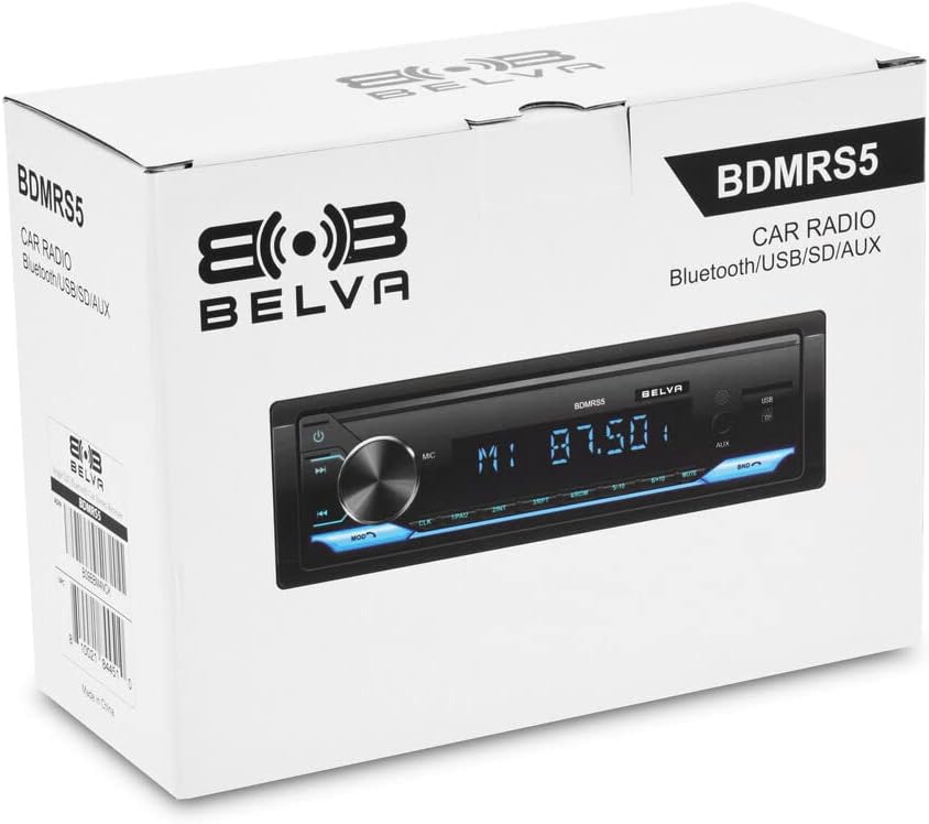 Single DIN Bluetooth Car Stereo Receiver with USB AUX Inputs V940383