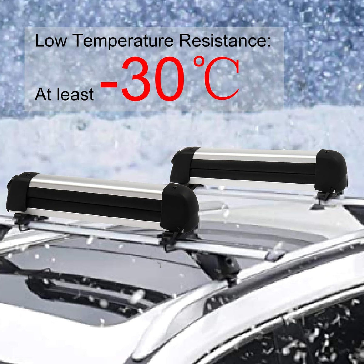 S Size Car Ski Snowboard Roof Racks 2 PCS Universal Aluminum Lockable V121