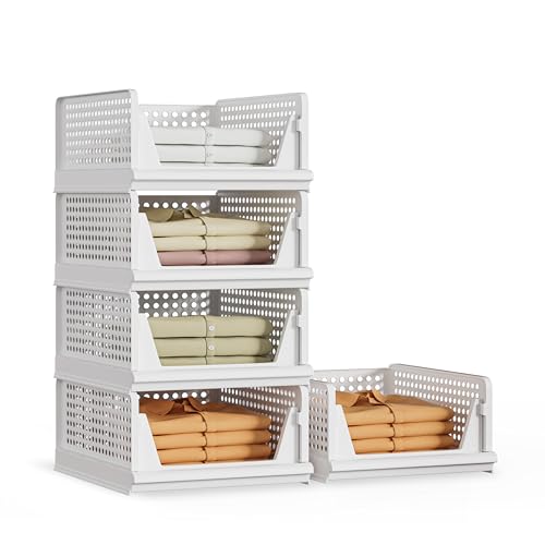 Stackable Plastic Storage Basket Bin H5224