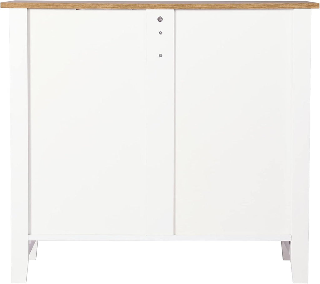 Ivory White Kitchen Sideboard Buffet Storage Cabinet with 2 Drawers Y962