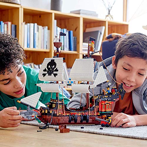 LEGO Creator 3 in 1 Pirate Ship Building Set, 4 Minifigures, Shark Toy, Ages 9+ P91074