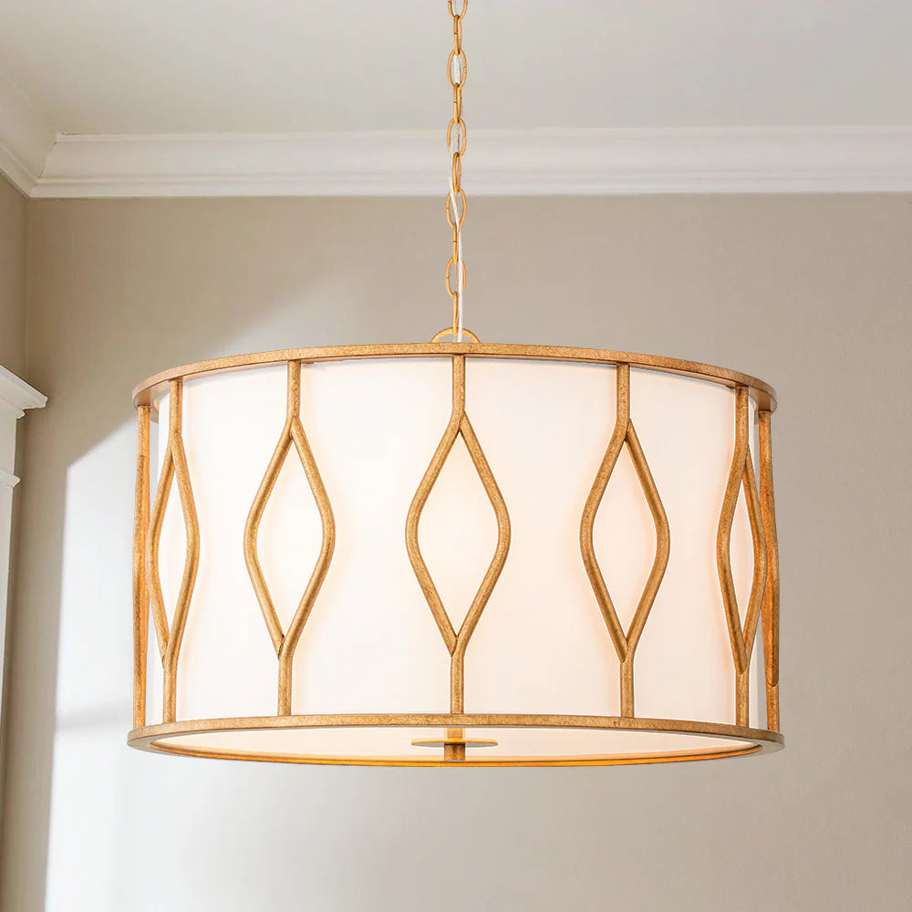 4-Light Dimmable Drum Industrial Chandelier G7349