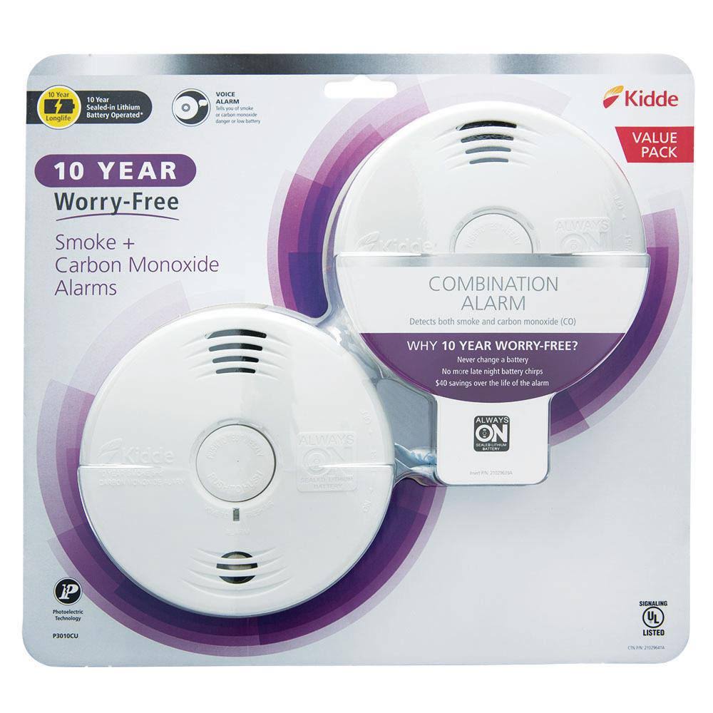 10 Year Sealed Battery Combination Smoke and Carbon Monoxide Detector (2-Pack) D1740
