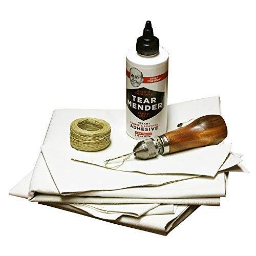 Repair Kit for Canvas Tents, Pop-Up Campers, Tarps, Marine and Boat Covers with 6oz Tear Mender Glue Q91054