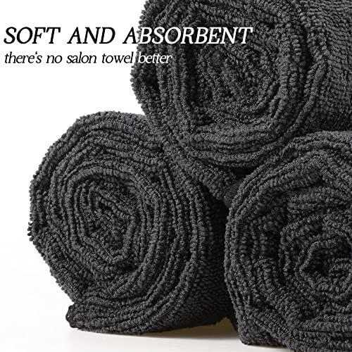 36 Packs Microfiber Absorbent Salon Towels 16 x 28 Inches Gray B905