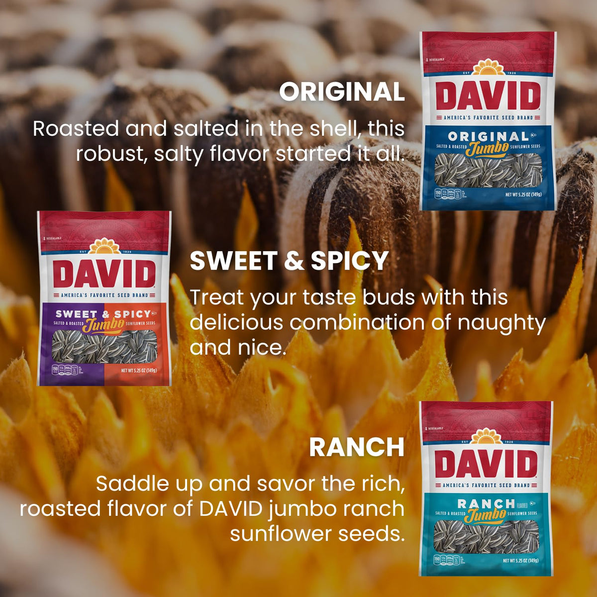 5.25 Oz Assorted Flavors Sunflower Seeds Variety Pack 9 Count R42914