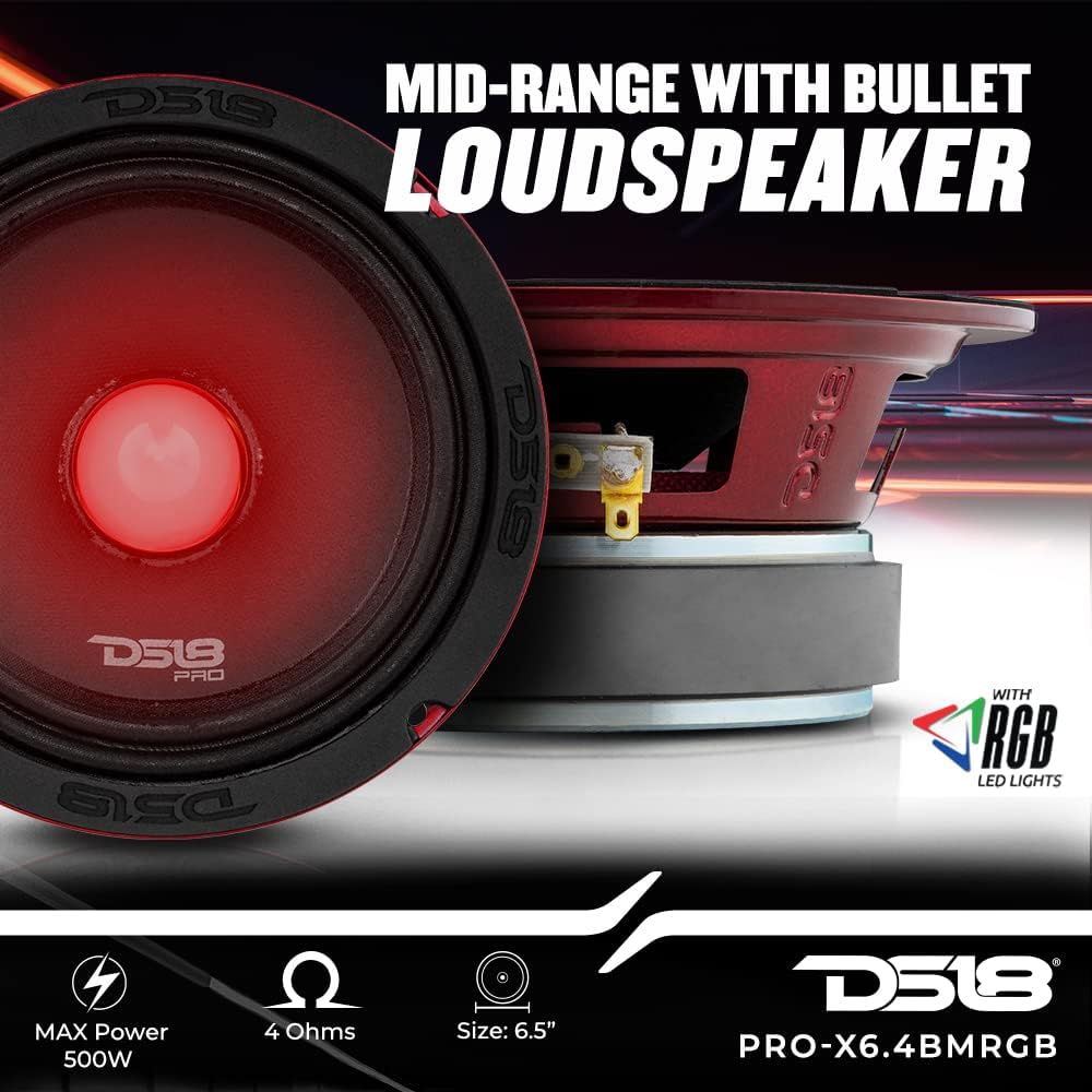 6.5 Midrange Car Speakers 4 Ohms 500W Max F957264