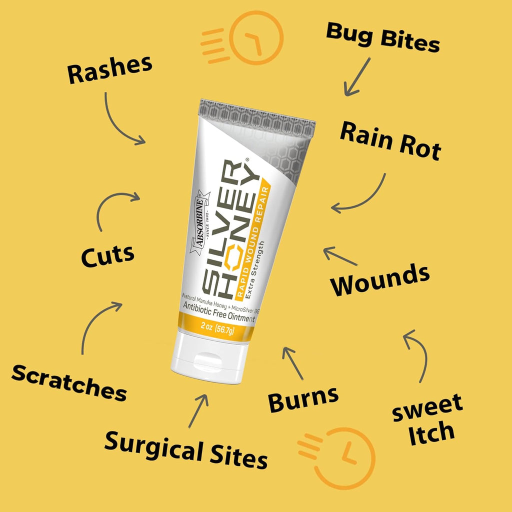 Medical Grade Manuka Honey & MicroSilver Ointment 2 oz Tube H747