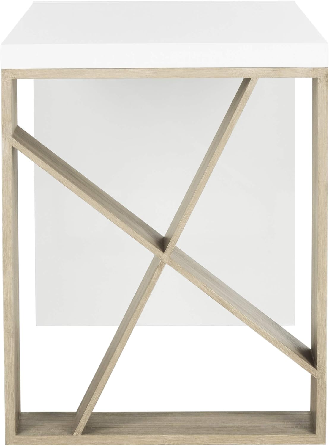 White Lacquer and Oak Desk B475