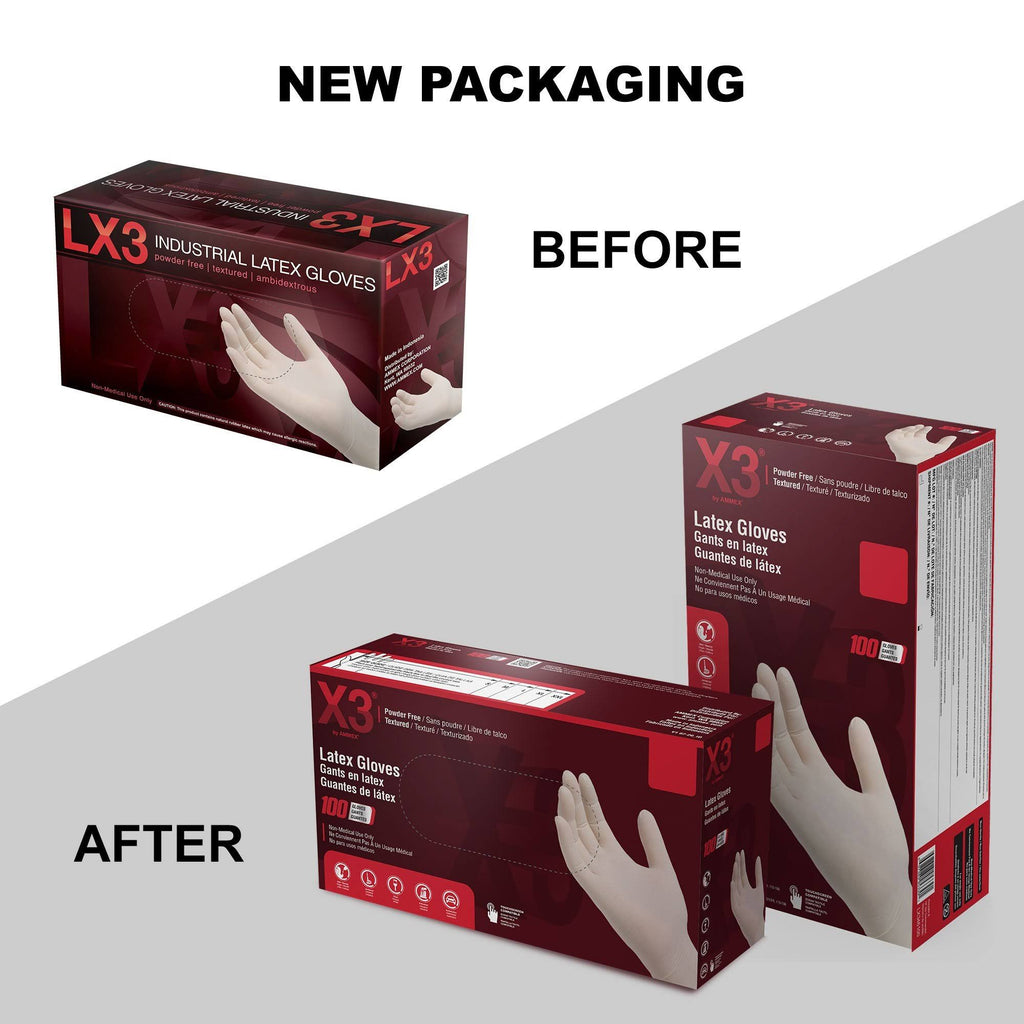 Ivory Latex Industrial Powder Free Disposable Gloves (Case of 1000) - Large E7762