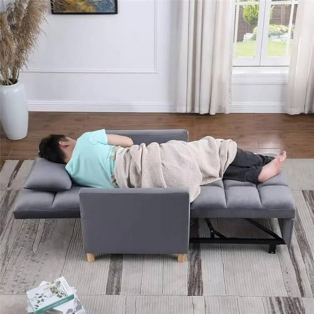Convertible Velvet Sleeper Sofa Chair Bed Y98533