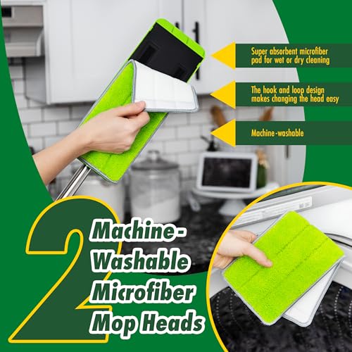 Microfiber Wet & Dry Mop and Bucket System with 4 Pads K28183
