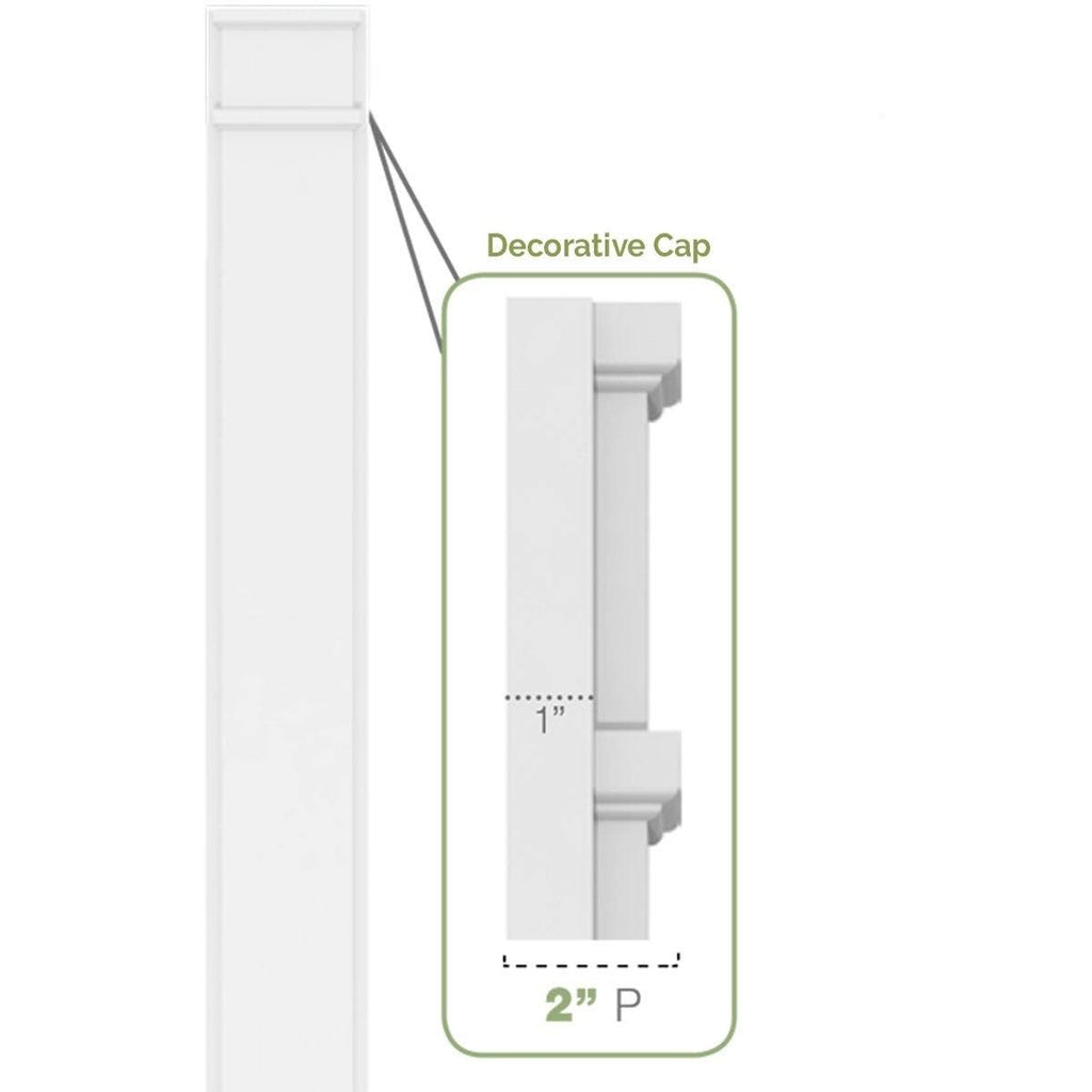 5x22W x 102x22H x 2x22P Raised Panel PVC Pilaster with Standard Capital and Base (Pair) Y370214