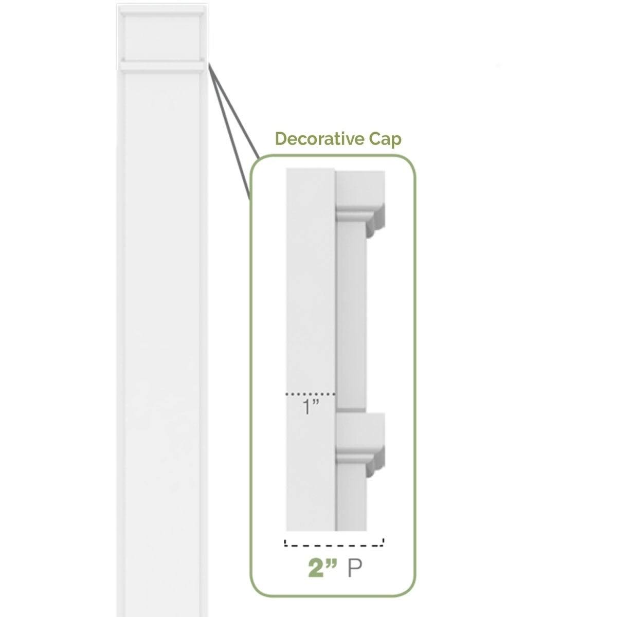 5x22W x 102x22H x 2x22P Raised Panel PVC Pilaster with Standard Capital and Base (Pair) Y370214