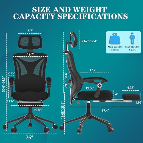 Black Ergonomic Office Chair with Footrest X90040