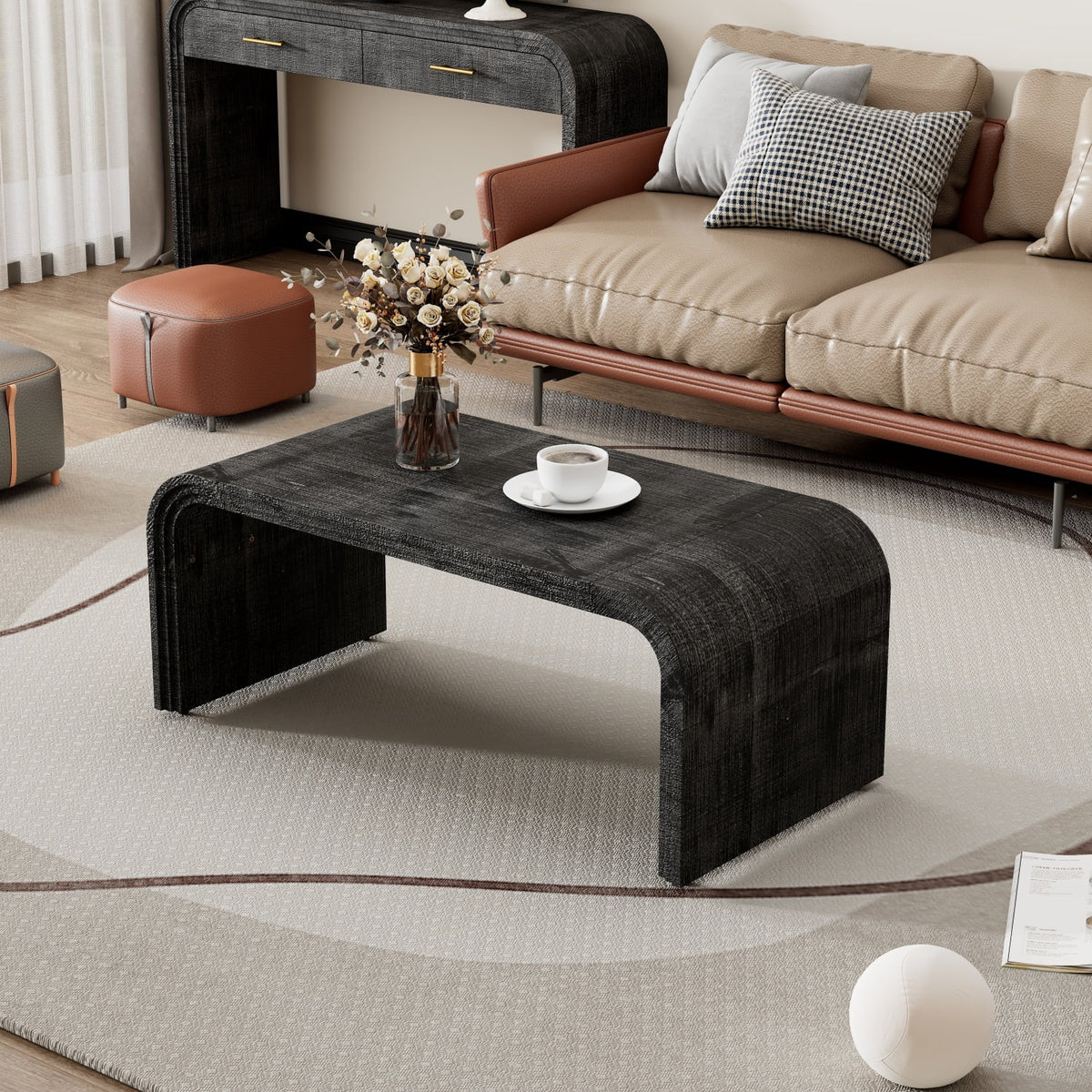 Antique Black Coffee Table O1251