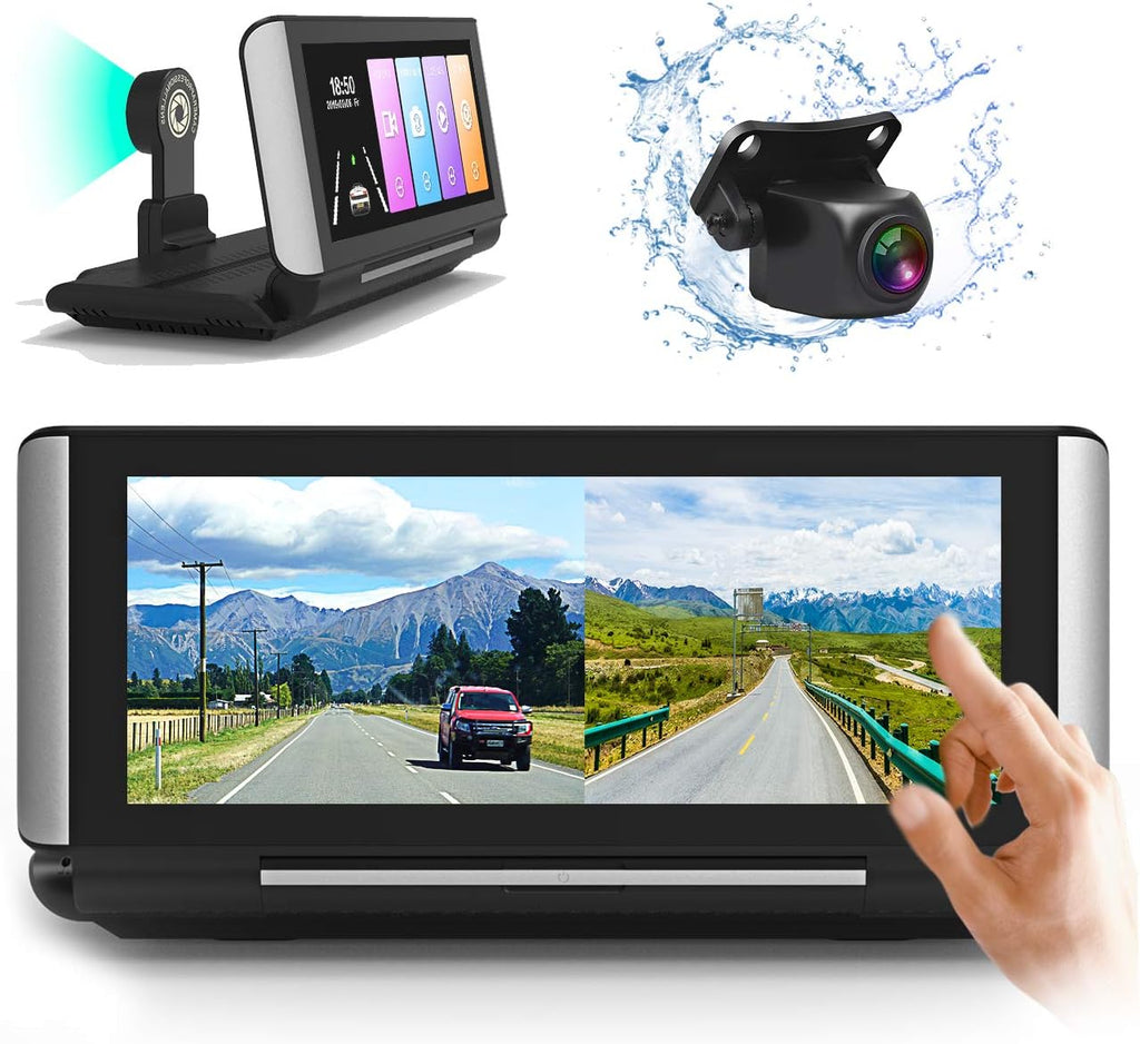 1080P HD Backup Camera with 7 inch Touch Screen Dual Lens Front and Rear X1752