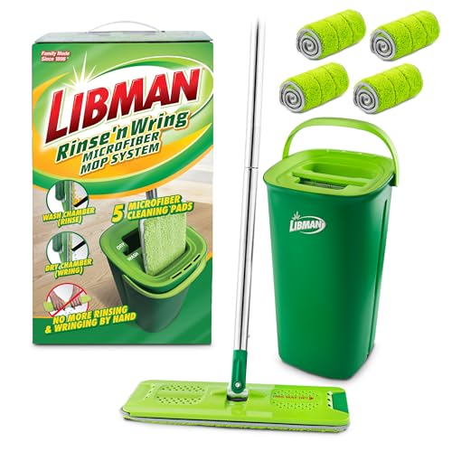 Microfiber Wet & Dry Mop and Bucket System with 4 Pads K28183