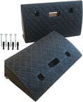 Portable Plastic Curb Ramp 2 PC Heavy Duty Lightweight Threshold Ramp with 4 Mounting Bolts L3322