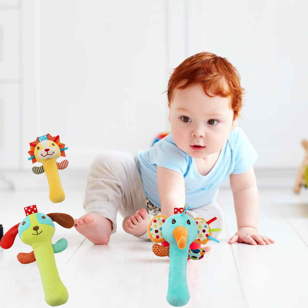 3 Pack Baby Rattles Toys Soft Rattle Sensory Toys Stuffed Animals Hand Grip Set I233555