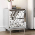 2-Drawer Mirrored End Table Nightstand H734