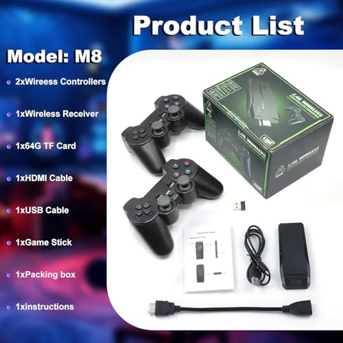 Wireless Retro Game Console Stick with 2.4G Wireless Controllers D917284