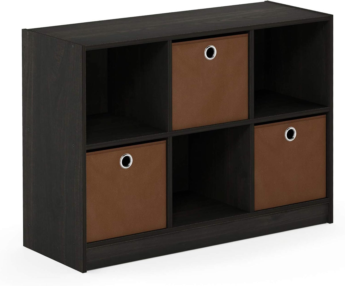 White/Light Blue Bookcase Storage Shelves X689