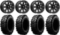 Bundle - 9 Items: 14 Wheels Black 32 Tires 4x137 Bolt Pattern 10mmx1.25 Lug Kit D989127