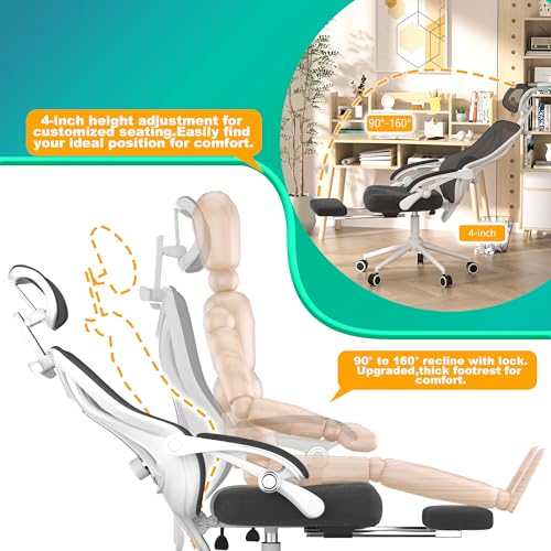 Black Ergonomic Office Chair with Footrest X90040