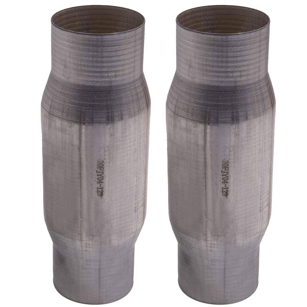 2pcs 3x22 Universal High Flow Stainless Steel Catalytic Converter W61221