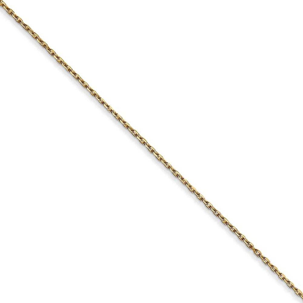 14k Yellow Gold Small Initial N Necklace, 16 Inch I9078