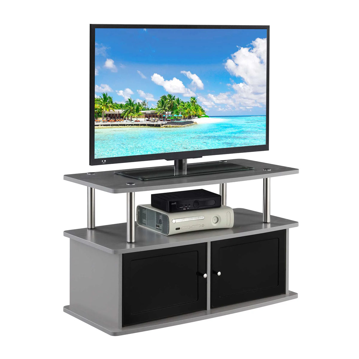 Black TV Stand with Two Cabinets M540