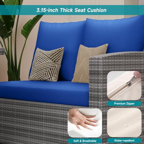 7 Piece Outdoor Patio Furniture Set with Plastic Wooden Table T209