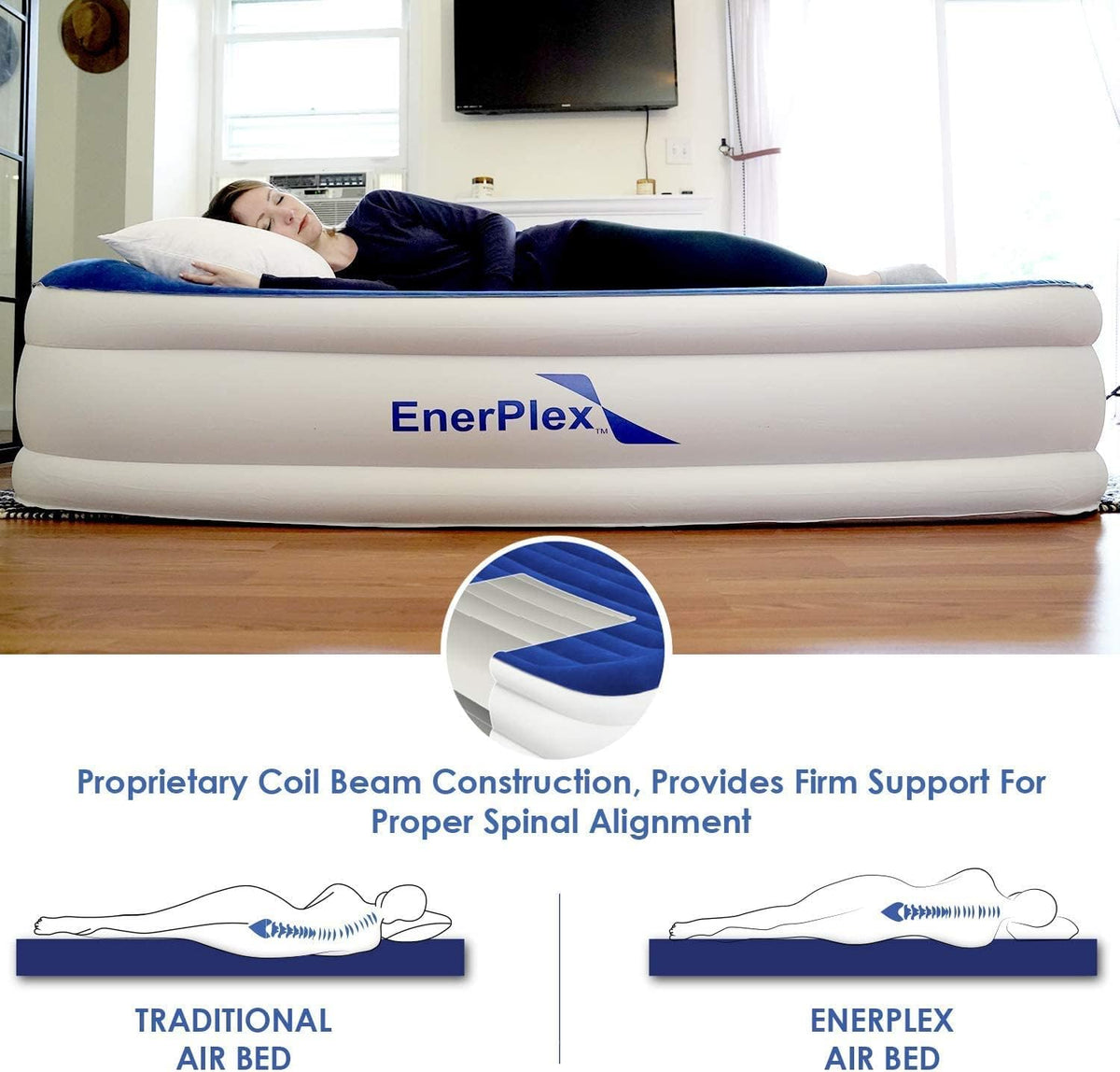 Luxury Queen Inflatable Air Mattress with Built-in Dual Pump H68565