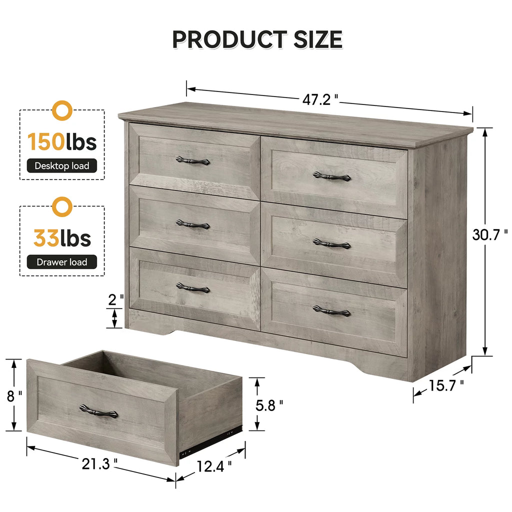 5 Drawer Wood Dresser I27669