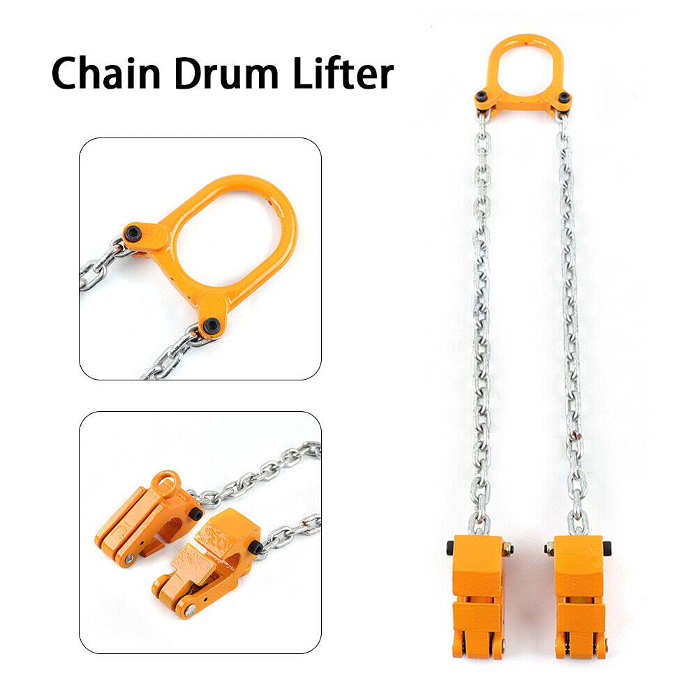 Chain Drum Lifter with G80 Lifting Chain, Alloy Steel Frame B53895