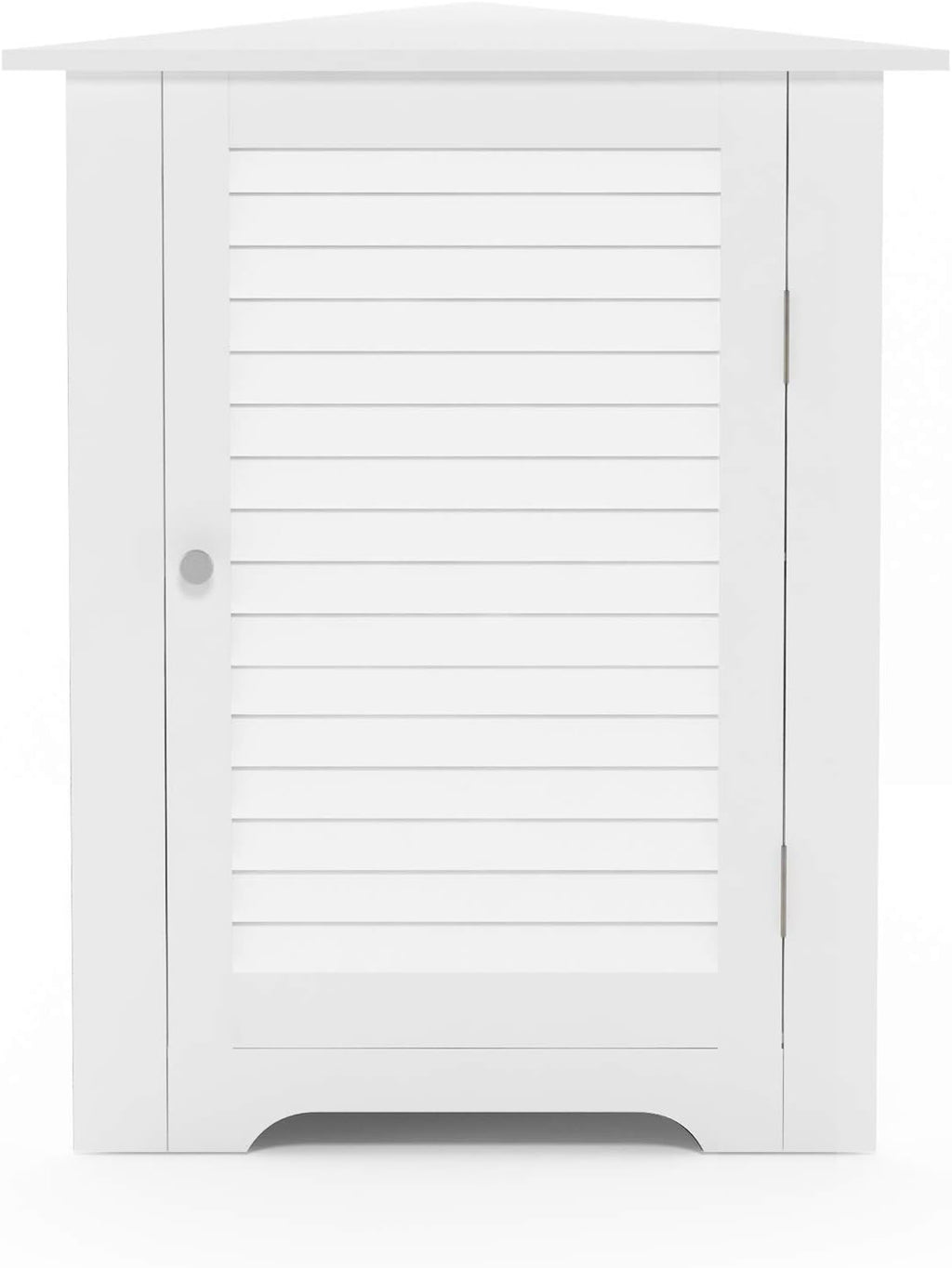 White Corner Louver Door Cabinet Q51278