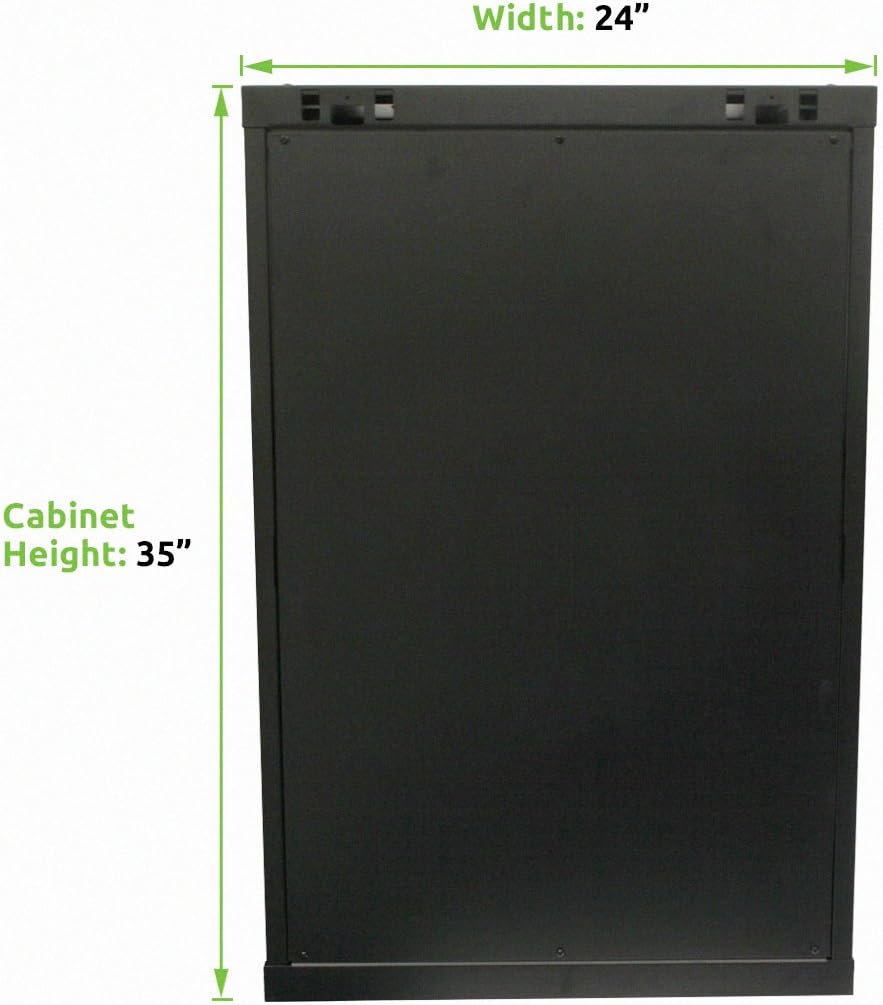 18U Wallmount Cabinet Enclosure 19-Inch Server Network Rack with Locking Glass Door Black K69930