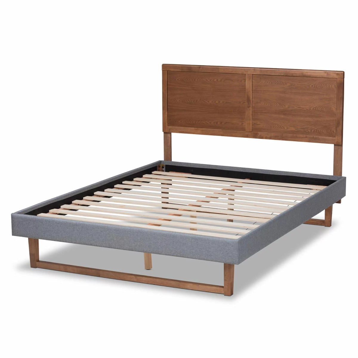 King Size Dark Gray Upholstered Wood Platform Bed W9663