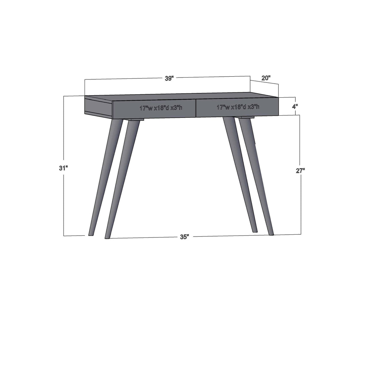 Dark Walnut Office Desk A682