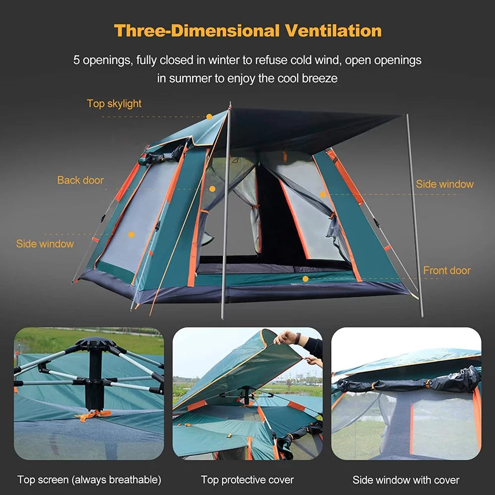 Waterproof Windproof Dome Camping Tent 5 People R10876