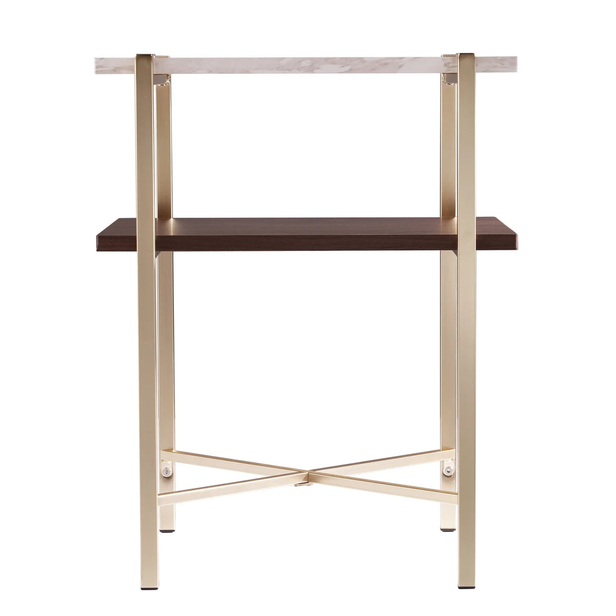 Square Faux Marble End Table with Storage F794